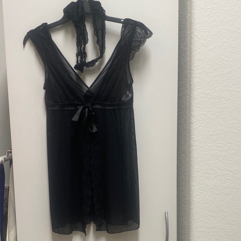 Jette Black Sheer Lace Chemise (never worn)